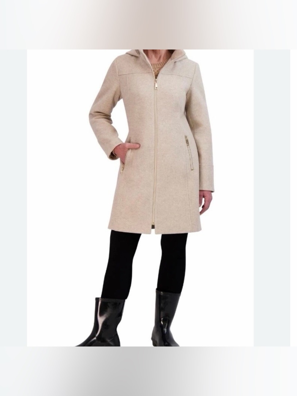 NWOT Two By Vince Camuto Soft Knit Jacket Women's Hooded Coat Size Large
